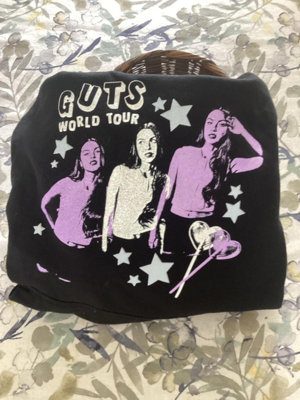 Olivia Rodrigo GUTS World Tour Hoodie Black Size Small Spill Ur Guts Concert Mer